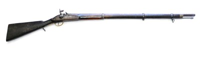 Lot 363 - A 19th Century Percussion Three-Band Musket, the lock indistinctly stamped, full walnut stock...