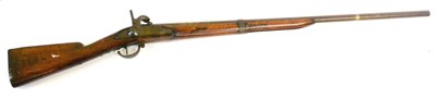 Lot 370 - A Mid-19th Century French Percussion Musket, converted from a flintlock, the 89.5cm barrel with...