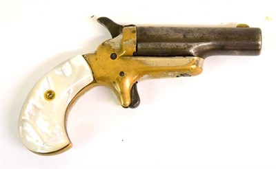 Lot 379 - A Colt No.3 .41 Calibre Rimfire Derringer, the barrel length 6.1cm, stamped, ";Colt";, plated...