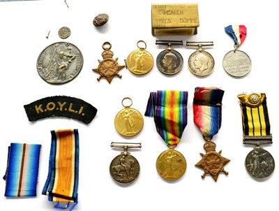 Lot 54A - An Africa General Service Medal, to 23039449 Pte. F.P. Murton, KOYLI, with Kenya clasp; a group...