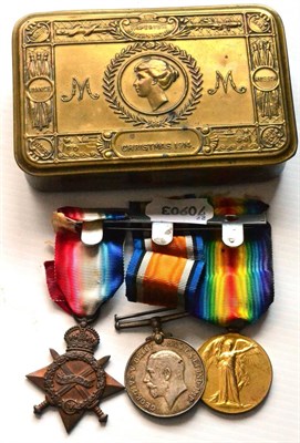 Lot 7 - A First World War Trio, awarded to 11669 PTE.E.COLE, C.GDS:, comprising 1914-15 Star, British...