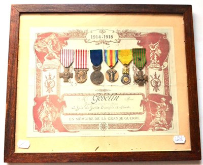 Lot 12 - A French Great War Medaille Militaire Group of Six Medals, to Herve Gebelin, Brigadier au 4e....