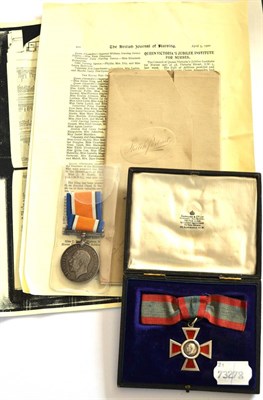 Lot 30 - A Royal Red Cross, Second Class (Cased) and a British War Medal, awarded to SISTER M.T. (Mary...