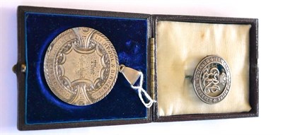 Lot 47 - A Gordovic Eisteddfod Silver Medal - Liverpool & Birkenhead 1873, one side engraved TIws Y...