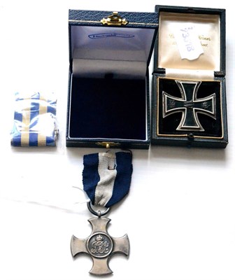 Lot 49 - A German Iron Cross, 1914, 1st. Class (cracked); an Alexandria 11th. July bar and ribbon for an...