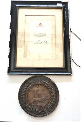 Lot 52 - A First World War Memorial Plaque, to FRANCIS JOHN OWENS, No.266442,(Sergeant) 2nd/7th Bn.,...