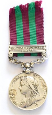 Lot 58 - An India Medal 1896, awarded to 4364 Pte J Herritt 1st Bn Ryl: W.Kent Regt., with clasp PUNJAB...