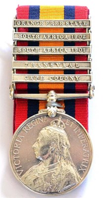 Lot 60 - A Queen's South Africa Medal, 1899, awarded to 29159 TPR: R.R.CLAY. 38TH COY IMP:YEO, with five...