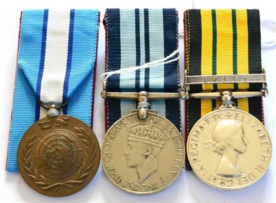 Lot 65 - An Africa General Service Medal, awarded to 168 T.P.R. NJAGI MBOYA., with clasp KENYA; an India...