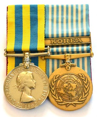 Lot 66 - A Korea Medal, 1951, awarded to SSX851151 L E HOPKINS AB RN, and a United Nations Korea Medal,...