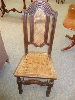 Lot 502 - A Pair of Late 17th Century Joined Oak Side Chairs, the moulded top rail above caned backs and...