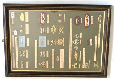 Lot 101 - A Collection of Thirty-Five Brass and White Metal Military Badges, Buttons, Shoulder Titles and...