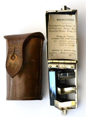 Lot 112 - A Weldon Military Prismatic Range Finder, in leather case, late 19th century