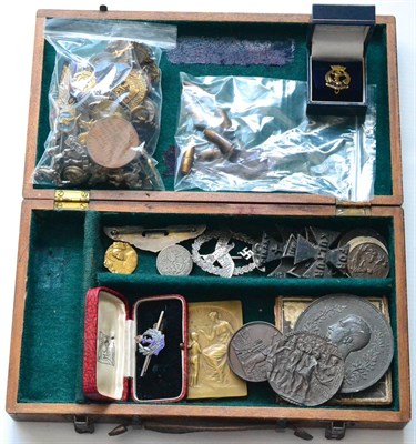 Lot 115 - A Collection of Medallions, Badges and Similar, including sterling silver USAAF Pilot wings;...