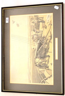 Lot 121 - A Pair of 19th Century Tinted Lithographs by Day after Simpson - A Quiet Night in the Batteries and