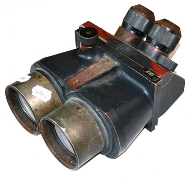 Lot 129 - A pair of Second World War German 10x80 Flak Binoculars, probably by Emil Busch, in an...