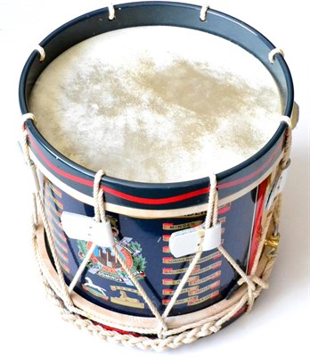 Lot 144 - An Elizabeth II Parade Snare Drum to the 1st Battalion King's Own Scottish Borderers, with blue...