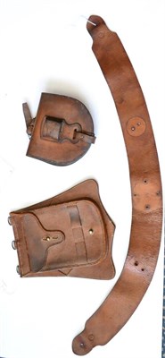 Lot 148 - A Brown Leather Undress Sabretache, with pigskin pouch and three brass suspension loops,...