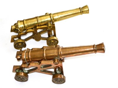 Lot 150 - A Cast Bronze Model of a Signal Cannon and Carriage, 20th century, length of barrel 45.5 cm,...