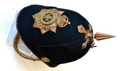 Lot 155 - An Edwardian 1878 Pattern OR's Home Service Blue Cloth Spiked Helmet to the Nottinghamshire and...