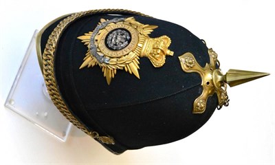 Lot 159 - A Victorian Officer's 1878 Pattern Home Service Blue Cloth Helmet to the South Wales Borderers,...