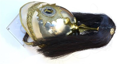 Lot 162 - An 1871 Pattern White Metal Helmet to the 1st (Royal) Dragoons, the gilt metal spiked plume...