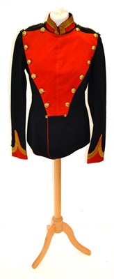 Lot 179 - A Victorian 12th Lancers Full Dress Tunic, in black with scarlet plastron front and facings,...