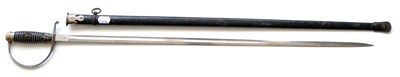 Lot 202 - A German Third Reich Police NCO's Degan, the 85cm single edge fullered steel blade stamped with...