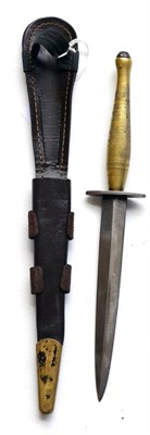 Lot 211 - A Copy of a Fairburn-Sykes Fighting Knife, with etched blade, steel crossguard and milled brass...