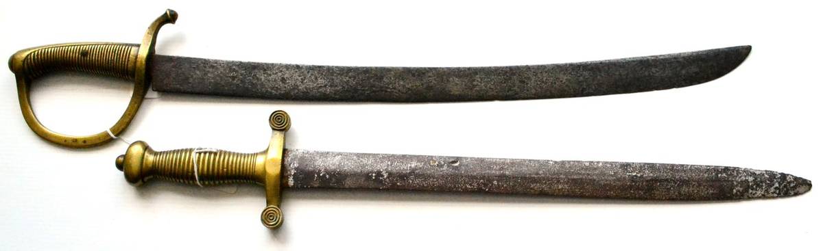 Lot 235 - A French Model 1816 Infantry/Artillery Briquet Sabre, with 53cm single edge steel blade, the...