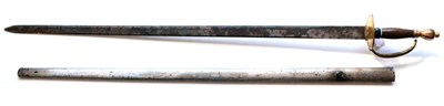 Lot 238 - A Georgian 1796 Pattern Infantry Officer's Sword, the 82cm double edge broad steel blade...