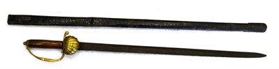 Lot 240 - A Late 18th Century Continental Hunting Sword, the 62.5cm single edge steel blade with a narrow...