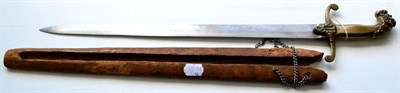 Lot 245 - An Early 19th Century Band Sword, with 51cm plain double edge steel blade, the brass hilt with...