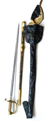 Lot 269 - An American Naval Sword, the blade etched with fouled anchor, foliage and name RANSOM A.EVANS,...