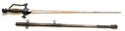 Lot 270 - An American Knights of Pythias Fraternity Sword, with 72cm etched steel blade, gilt metal hilt with