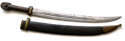 Lot 271 - A Russian Military Kindjal, the 43.5cm double edge curved steel blade with two central fullers...