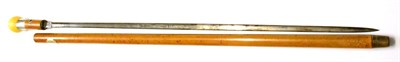 Lot 282 - A Malacca Swordstick, the 71cm steel blade etched with Masonic symbols, by Toye & Co. Ltd, the...