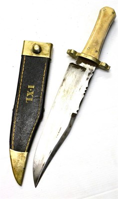 Lot 287 - A Late Victorian IXL Bowie Knife, the 23.5cm scallop back clip point steel blade stamped...