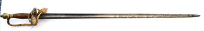 Lot 290 - A Georgian 1786 Pattern Officer's Sword, the 79cm single edge fullered steel blade engraved...