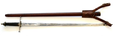 Lot 293 - A George V Scottish Broadsword to the Royal Scots, the 82cm double edge steel blade with two...