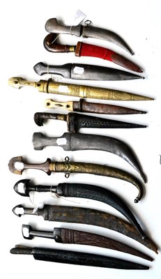 Lot 303 - Twelve Various Jambiyas, Khanjars, Kindjals and Kards, each with scabbard, all 20th century