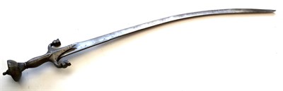 Lot 321 - A 19th Century Indian Pulouar, with 74cm single edge curved steel blade, the steel hilt with...