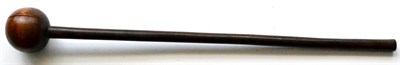 Lot 322 - A Zulu Hardwood Knobkerrie, with bulbous head and circular section shaft