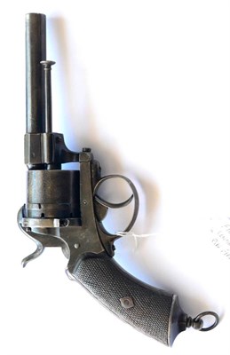 Lot 416 - A Late 19th Century Belgian Six Shot Double Action Pinfire Revolver, with 12cm barrel, the cylinder