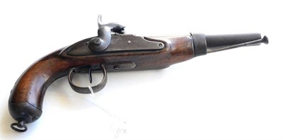 Lot 426 - A 19th Century Percussion Dragoon Pistol, possibly American, converted from a flintlock, the...