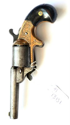 Lot 430 - A Moore's Patent Firearms Co. Front Loading Pocket Revolver, six shot, the 8cm steel barrel faintly