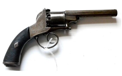 Lot 433 - A Good Quality British Bentley Type Five Shot Double Action Percussion Revolver, the 12cm octagonal