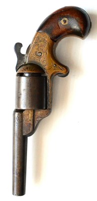 Lot 444 - A Moore's .31 Calibre Teat Fire Six Shot Front Loading Pocket Revolver, the 8cm cylindrical...