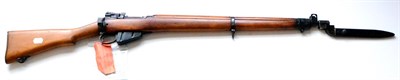 Lot 456 - A Deactivated Lee Enfield No.4 Mk.1 Bolt Action Rifle, with beech stock, knife bayonet and...