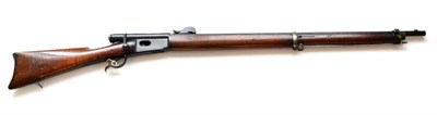 Lot 460 - A Swiss Model 1878 Vertelli Bolt Action Infantry Rifle, with single band to the 84cm steel...